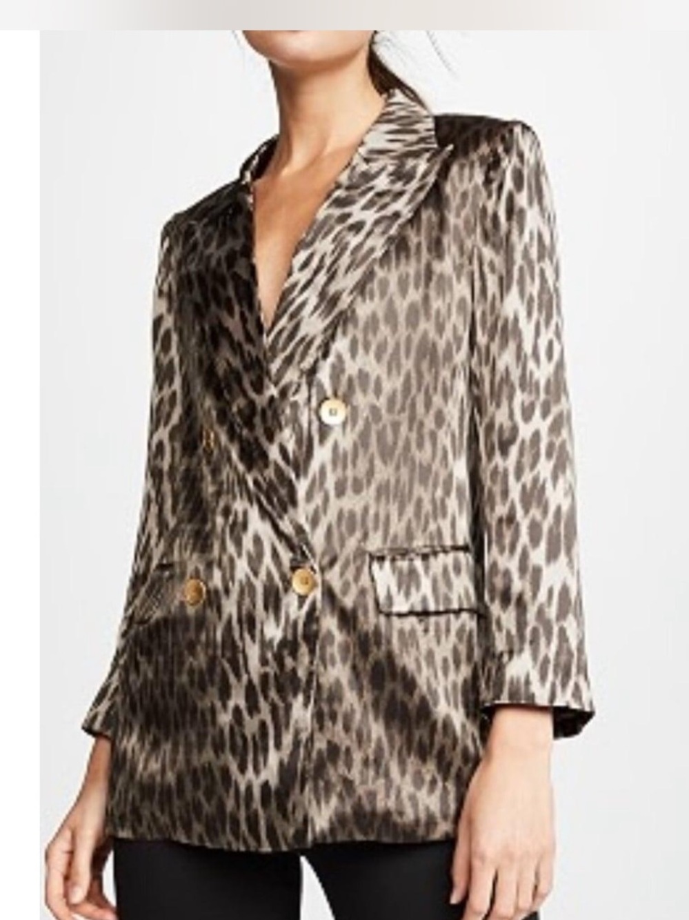 L’Agence leopard silk blazer